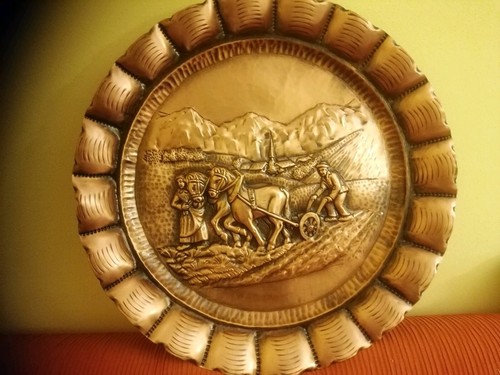 Piatto decorato rame - piatto,