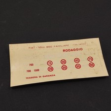 Tessera garanzia Fiat 850