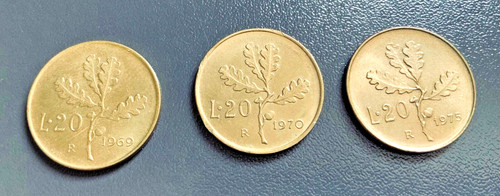 Italia 3 monete 20 lire - ,