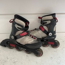 K2 Skate Youth Raider pattini regolabili durevoli in linea taglia (1-5), grigio/rosso, ABEC 3