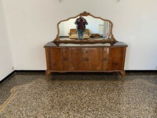 Buffet anni 50 stile Chippendale perfette condizioni specchiera piano vetro nero