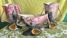 Tris Vasi “La Tiglio” Ed. Limitata Numerata, Dipinti A Mano, Decorazioni In Oro