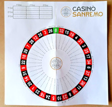 ROULETTE del CASINO' DI SANREMO - TABELLA SEGNA USCITE NUMERI