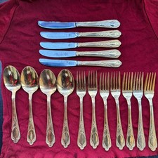 Antico set posate placcato oro