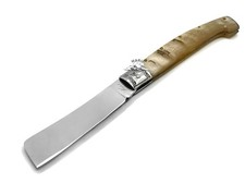 COLTELLO ARTIGIANALE “TIPO MOZZETTA SARDO” PIEGHEVOLE IN ACCIAIO INOX DA CACCIA