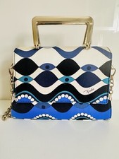 Emilio Pucci Pouch Zenzi Bag Clutch Geometric Blue Waves Print Pochette Wedding