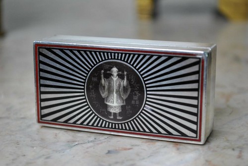 Scatola argento smaltato - scatola,