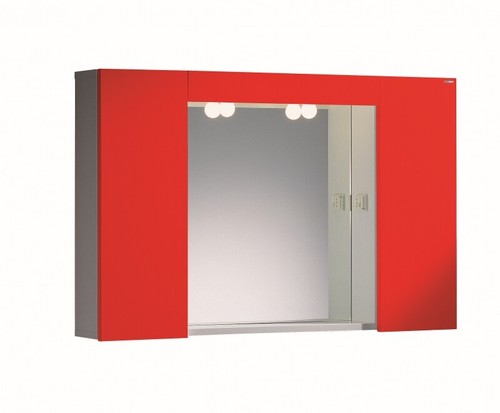 Pensile specchio rosso bianco - pensile, rosso/bianco