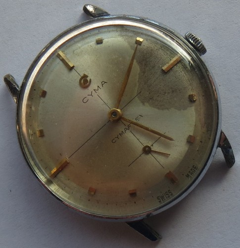Cyma mens wristwatch nickel