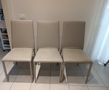 Set 3 Sedie Moderne in Ecopelle - Grigie, ottime condizioni 