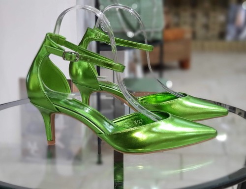 Decollete verde tacco con - verde,