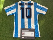 MAGLIA FIRMATA DIEGO MARADONA AUTOGRAFO ICONE TRIKOT COA ARGENTINA WORLD CUP