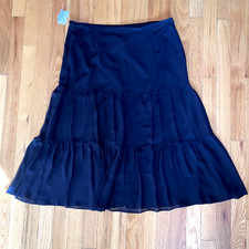 Gonna Marina Rinaldi Max Mara seta trasparente stravagante Y2K vintage 14W vecchi soldi