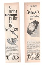 SOLVIL AND TITUS OROLOGIO Pubblicità 2 pagine clipping 1961 originale