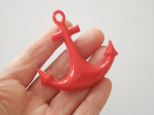 Spilla ancora rosso - rosso, plastica