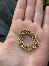 Bracciale Oro Giallo 375 - Regalo Uomo Donna - Maglia a Corda 9k Vintage 3,15gr