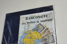 SET ALBUM RACCOGLITORE + FOGLI COLLEZIONE CARTAMONETA +10 BANCONOTE ESTERE MONDO