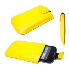 caseroxx Custodia Slide per Huawei U8650 Sonic in Giallo in Ecopelle