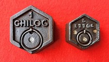 ANTICHI  PESI PER BILANCIA  BASCULA  IN FERRO  2 PEZZI  da 1Kg  - 5 Ettogrammi