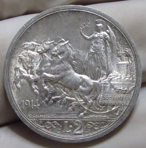 Italy 1914 lire silver - 1914,