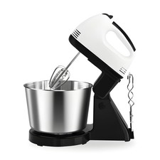 Sbattitore Elettrico 7 Velocità con Ciotola da 2L in Acciaio con Fruste e Ganci 