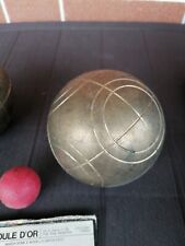 2 bocce da gioco + boccino vintage metallo pesante anni 70 con custodia