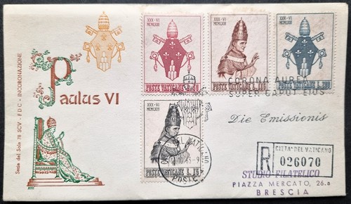Vaticano 1963 raccomandata fdc - 1963,