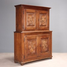 Credenza Barocca Antica Noce Intagliato Coppia Ante Italia XVII Secolo Originale