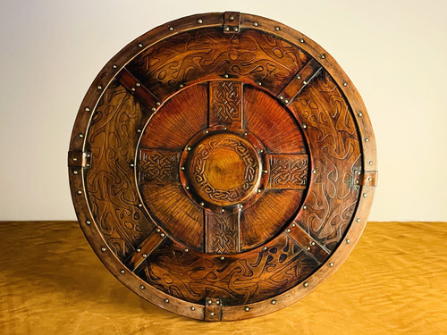 Viking leather shield - leather,