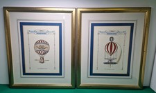 Coppia di grandi stampe salita palloncino incorniciate dell'artista John Mayall