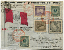 PERU, LIMA, 1937, MUSEO POSTAL, CONFERENCIA TECNICA AVIACION, 5 STAMPS         m