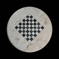 Carrara Marble Chess Table