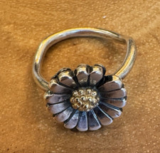 Trollbeads ~ anello margherita ~ argento sterling e oro 18 carati ~ misura 6