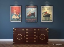 Mobile con cassetti e sportelli stile marina in legno di mogano arredamenti