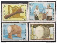 Laos 1994 batteria tradizionale strumenti musicali musica set 4v MNH