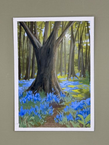 Aceo original mini - original, bluebell