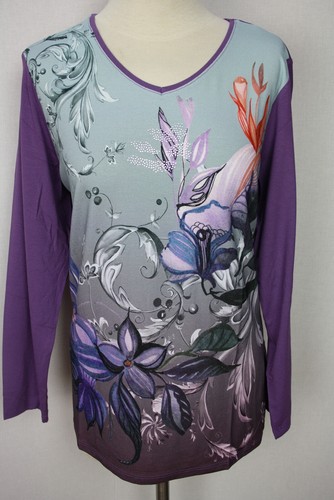 Top donna maglia fiori - , glitter