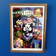 ?  UGO NESPOLO “American dream” Serigrafia con cornice 74 x 54 Prova D’autore