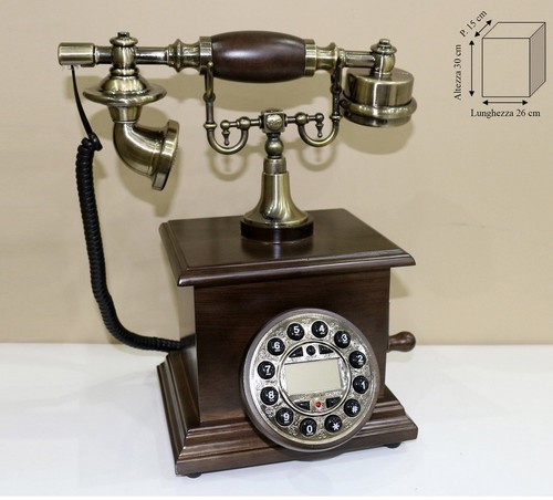 Telefono stile antico legno - telefono,