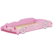 Letto per Bambini 3-5 Anni a Forma di Macchina 140x70 cm Rosa R414PK DecHome