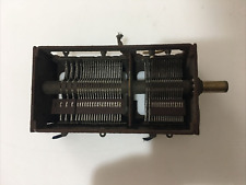 Condensatore variabile ad aria vintage marca DUCATI, mod. EC 345F,  2 sezioni