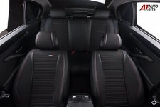 Copri Sedili Completi In PU Pelle Di Lusso E Tessuto Nero Per BMW Serie 3 5 HQ