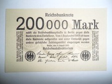 BANCONOTA 200.000 REICHSMARK GERMANIA 1923 FDS