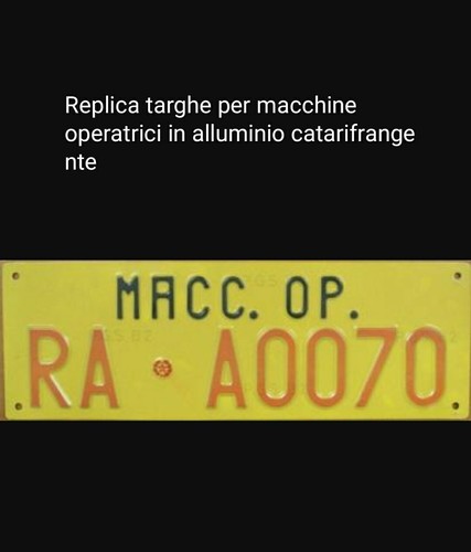Targa tipo rimorchio agricolo - targa,