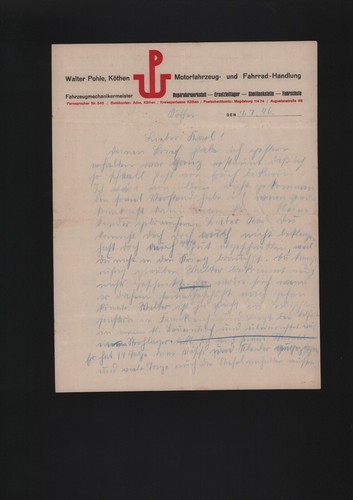 Köthen brief 1946 walter - brief, 1946,