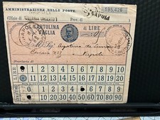 Umberto I cartolina vaglia storia postale Napoli, galleria Umberto I