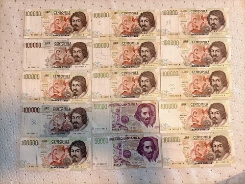 Stock banconote lire - 15,