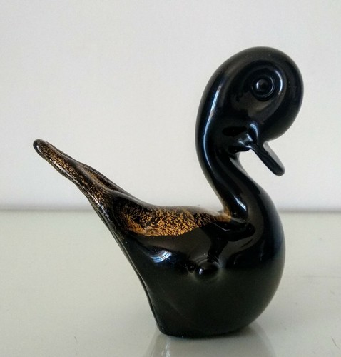 Murano anatra nera statuina - murano,