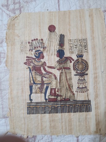 Papiro egizio dipinto mano - dipinto, a