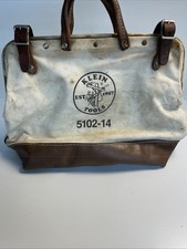 Borsa porta attrezzi vintage Klein Tools 5102 14 in tela e pelle USA